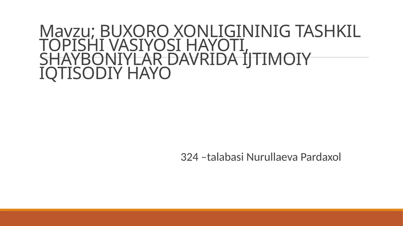 BUXORO XONLIGININIG TASHKIL TOPISHI VASIYOSI HAYOTI, SHAYBONIYLAR DAVRIDA IJTIMOIY IQTISODIY HAYO 1
