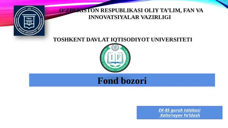 Qimmatliqog'ozlar bozori 1