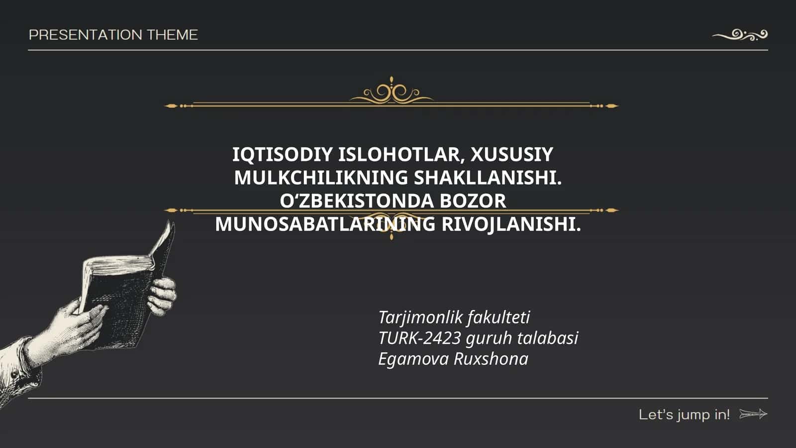 IQTISODIY ISLOHOTLAR, XUSUSIY MULKCHILIKNING SHAKLLANISHI. O‘ZBEKISTONDA BOZOR MUNOSABATLARINING RIVOJLANISHI 1