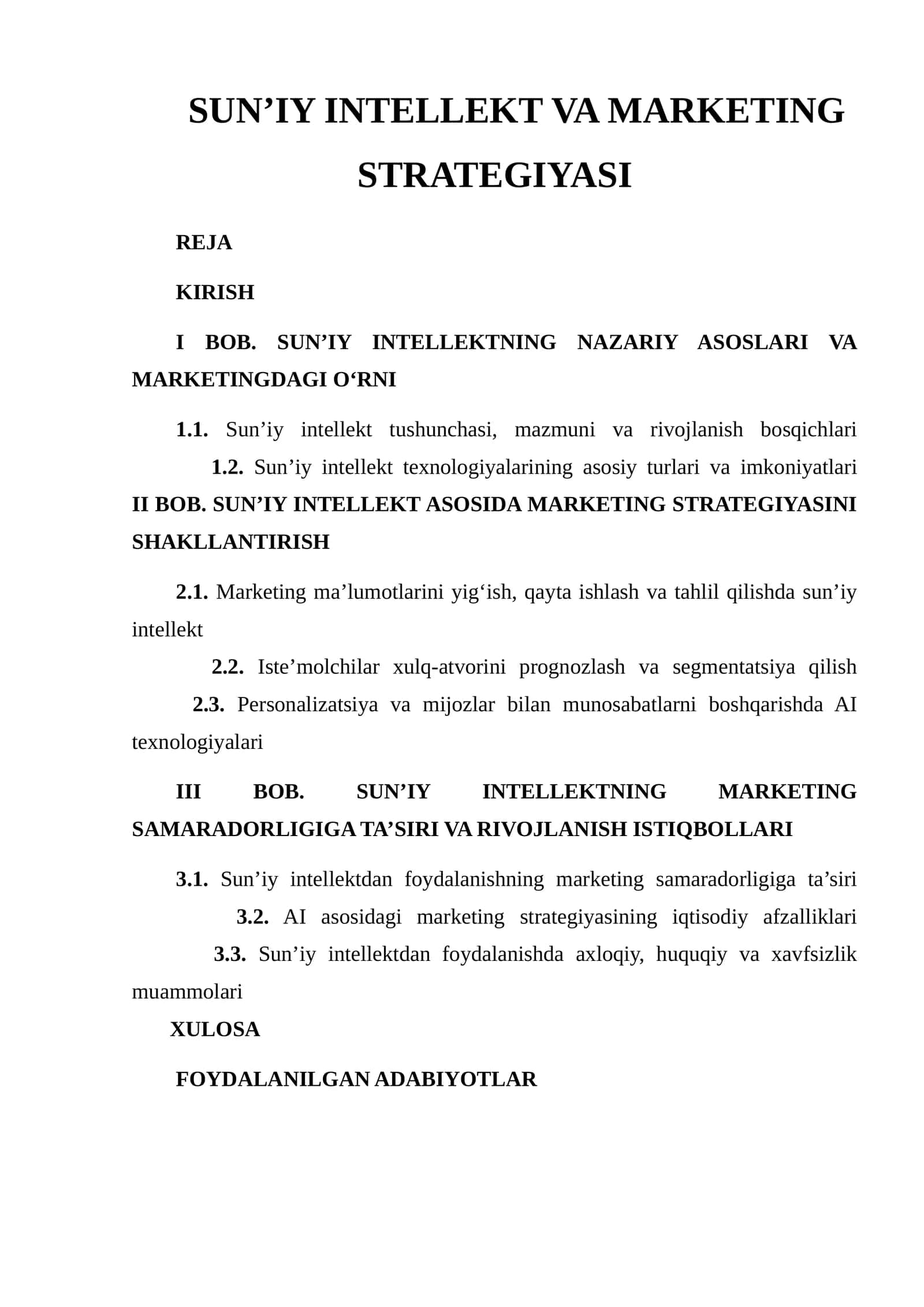 SUN’IY INTELLEKT VA MARKETING STRATEGIYASI 1