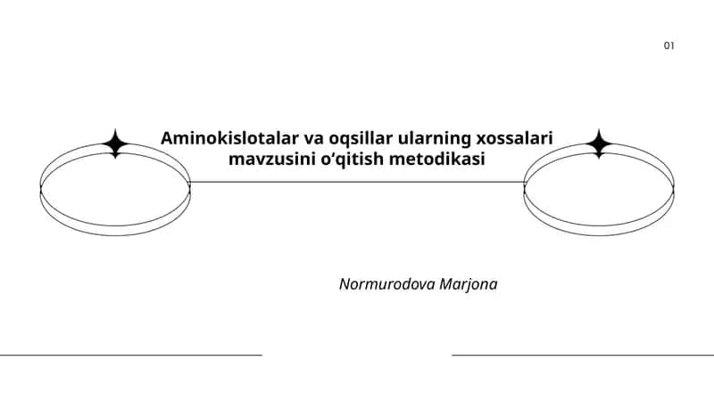 Aminokislotalar va oqsillar ularning xossalari mavzusini oʻqitish metodikasi 1