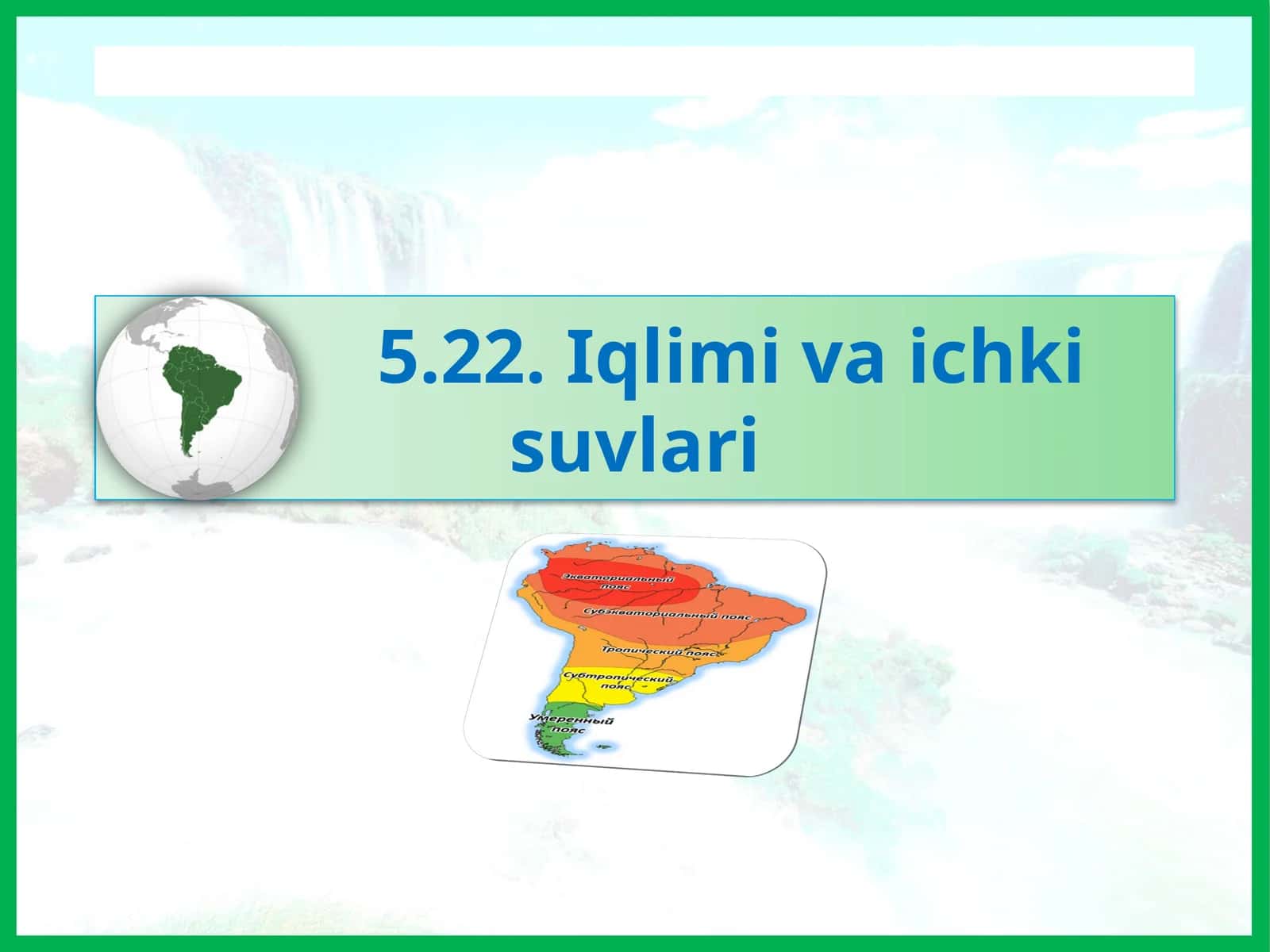Iqlimi va ichki suvlari 1