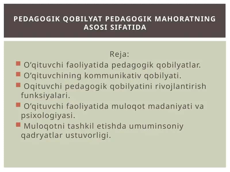 PEdagogik qobilyat pedagogik mahoratning asosi sifatida 1