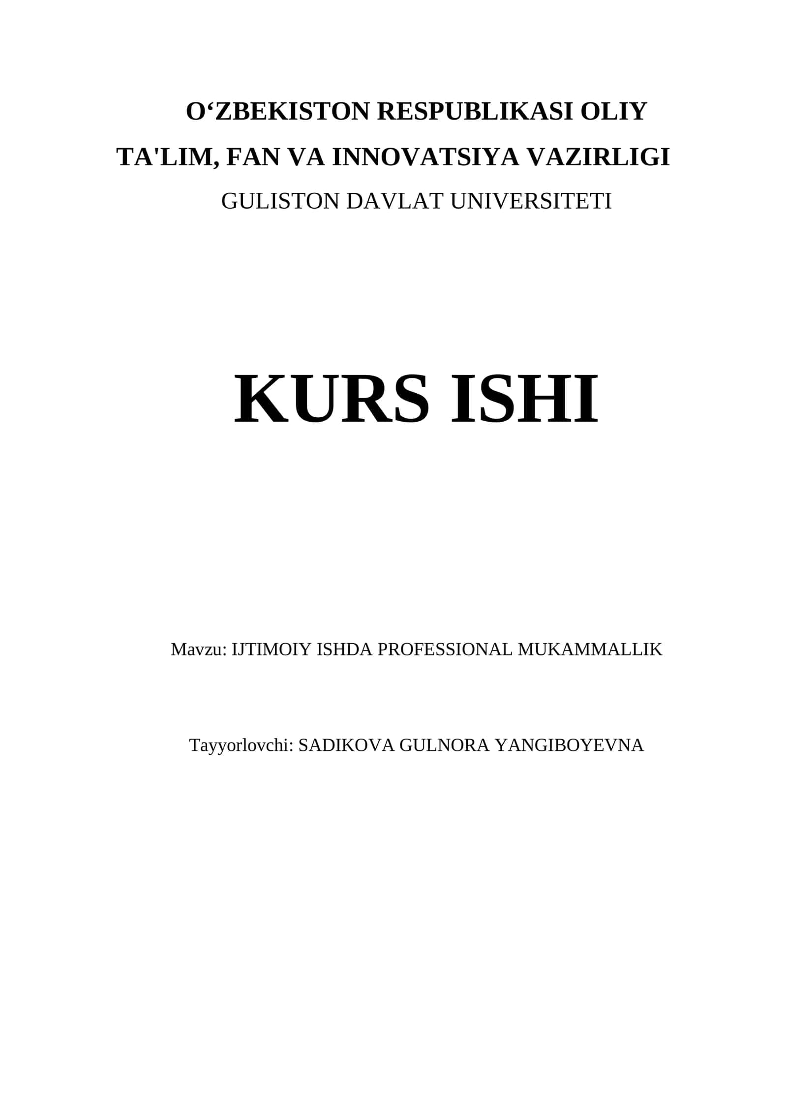 IJTIMOIY ISHDA PROFESSIONAL MUKAMMALLIK 1