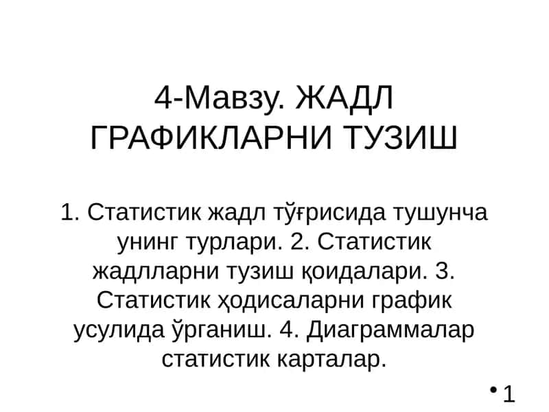 ЖАДЛ ГРАФИКЛАРНИ ТУЗИШ 1