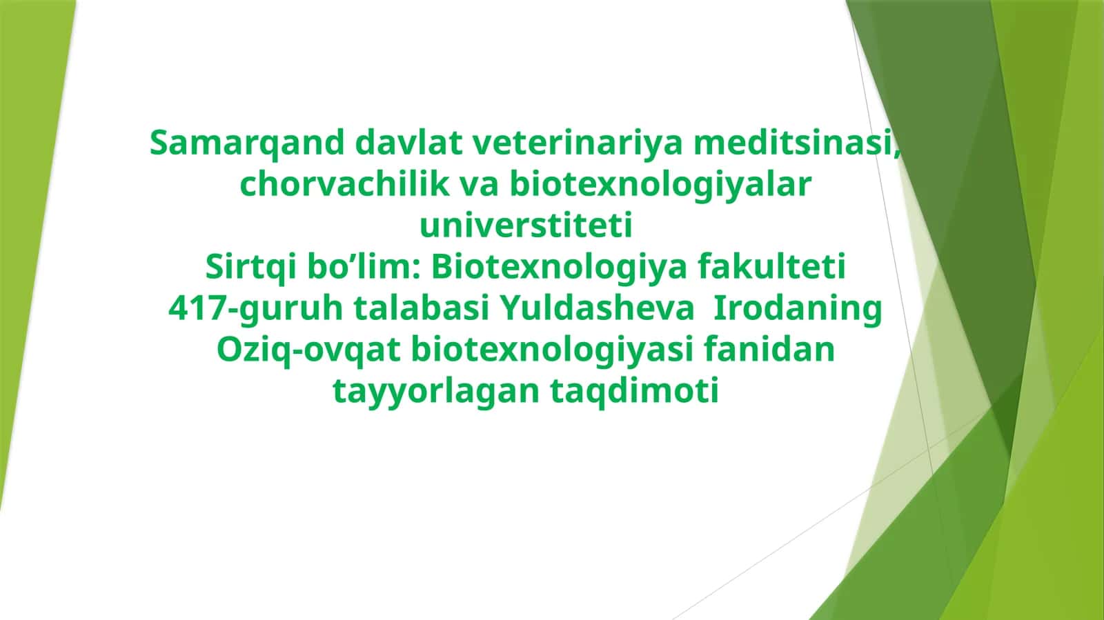 Choy mahsulotlari ishlab chiqarish texnologiyasi 1
