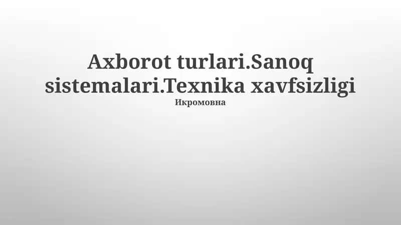 Axborot xavfsizligi tahdidlari 1