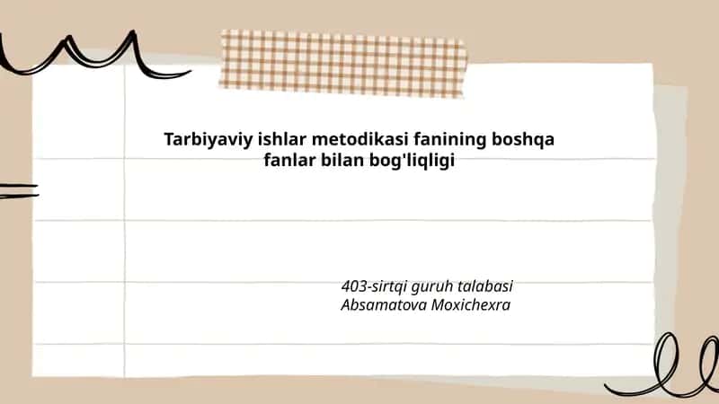 Tarbiyaviy ishlar metodikasi 1