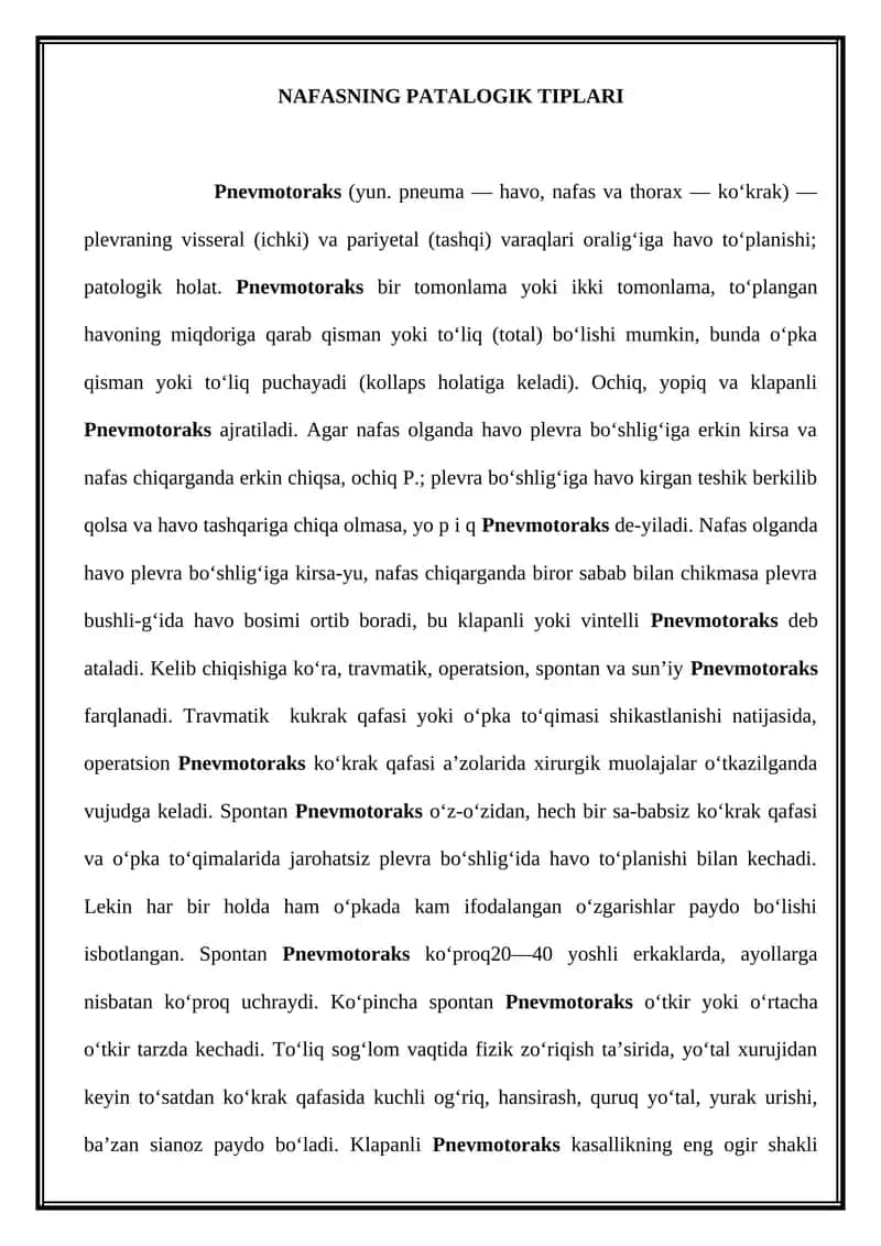 NAFASNING PATALOGIK TIPLARI 1