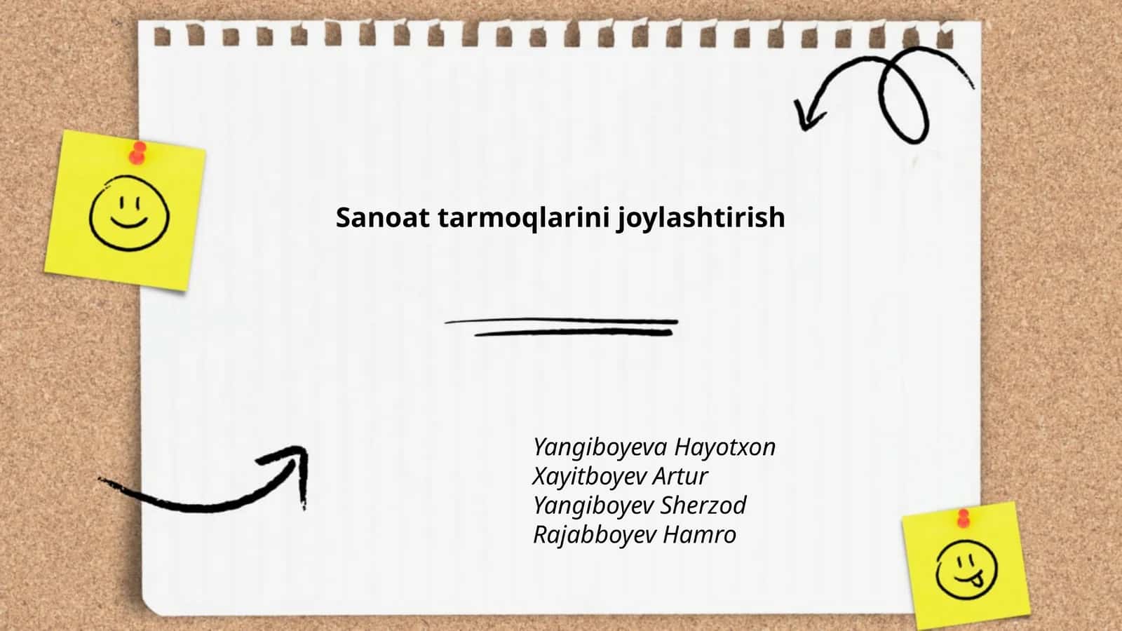 Sanoat tarmoqlarini joylashtirish 1