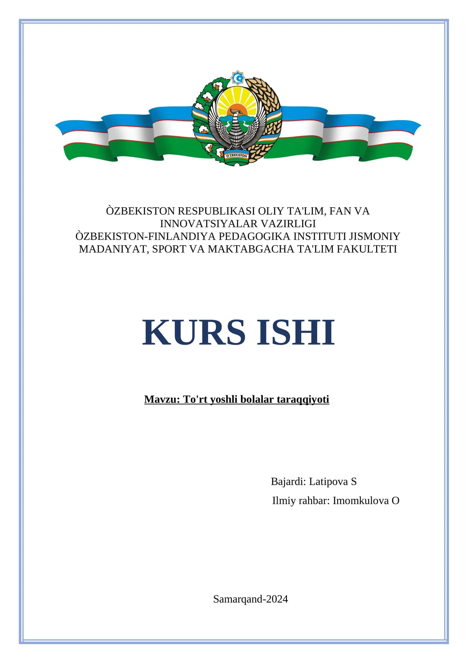 To'rt yoshli bolalar taraqqiyoti 1
