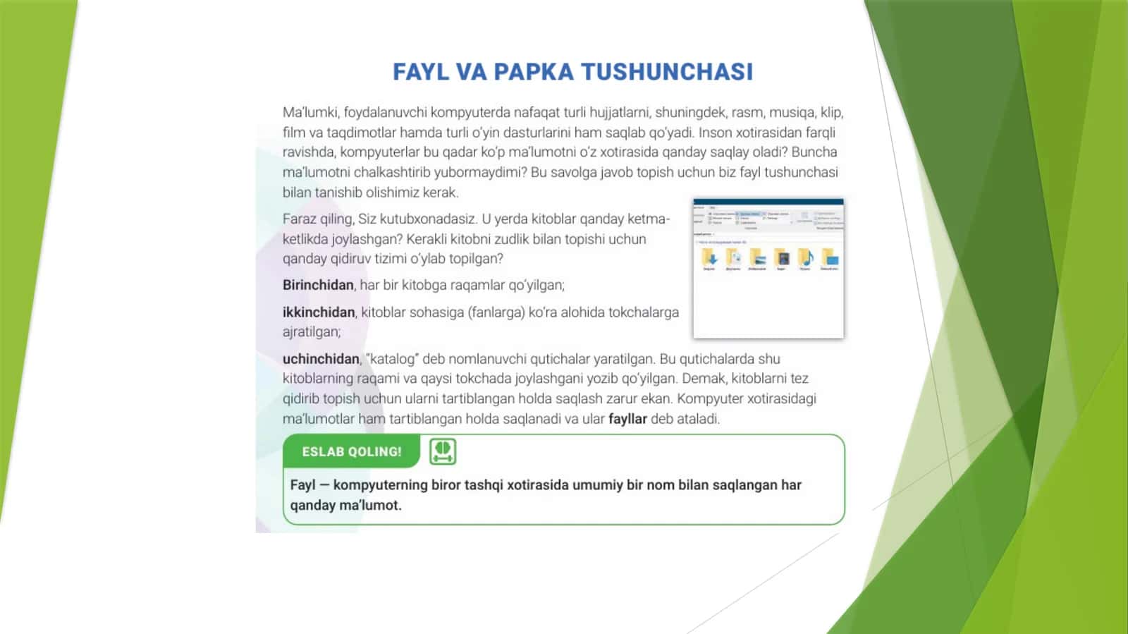 Papka va fayl bilan ishlash 1