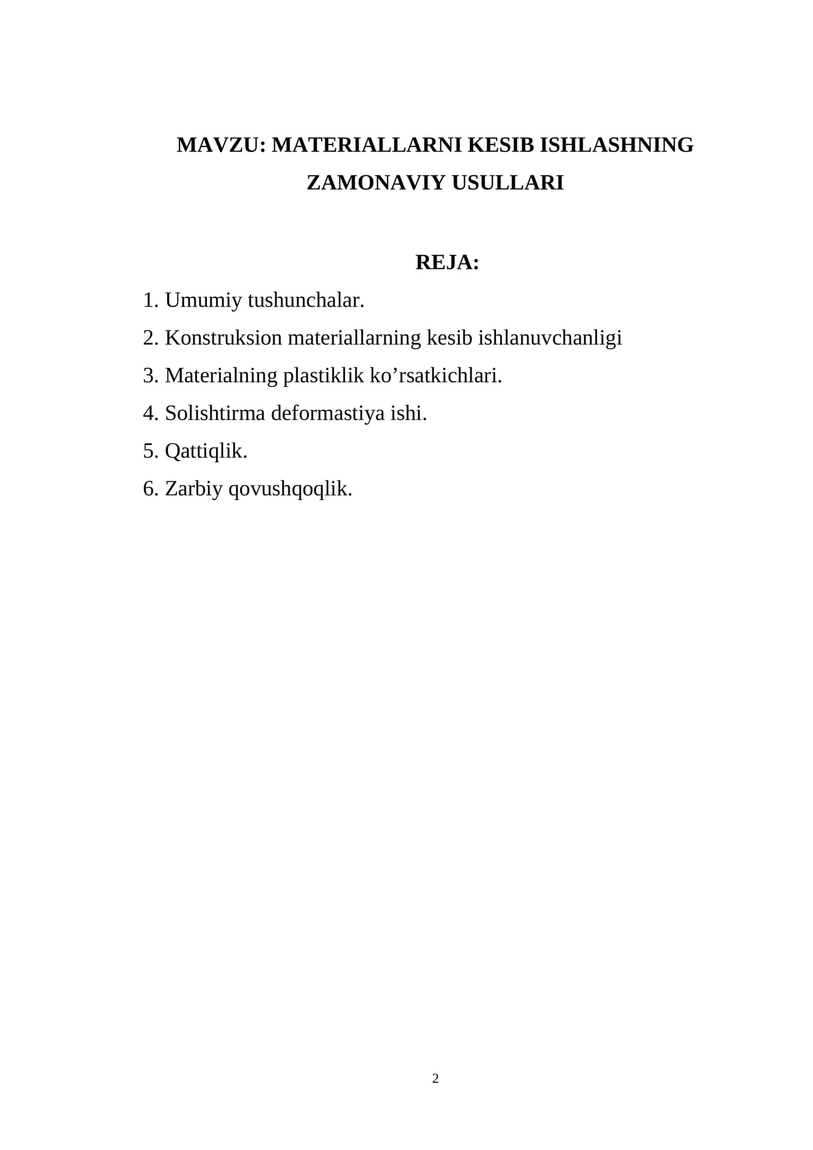 MATERIALLARNI KESIB ISHLASHNING ZAMONAVIY USULLARI 1