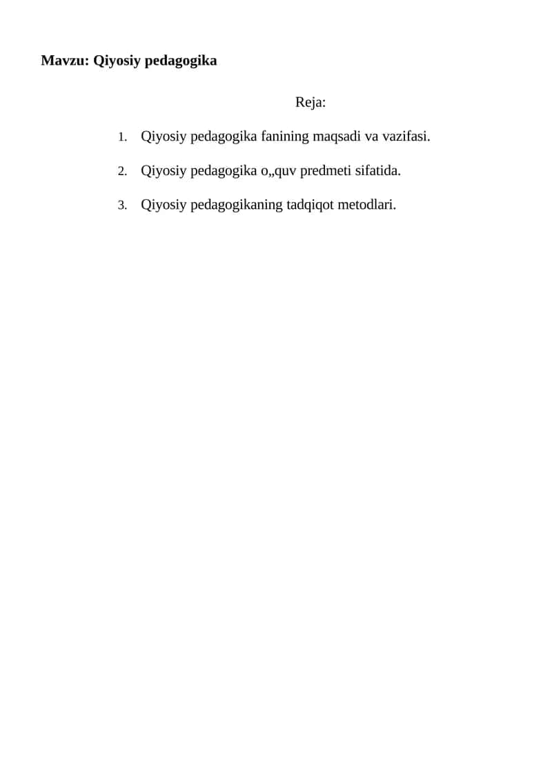 Qiyosiy pedagogika 1