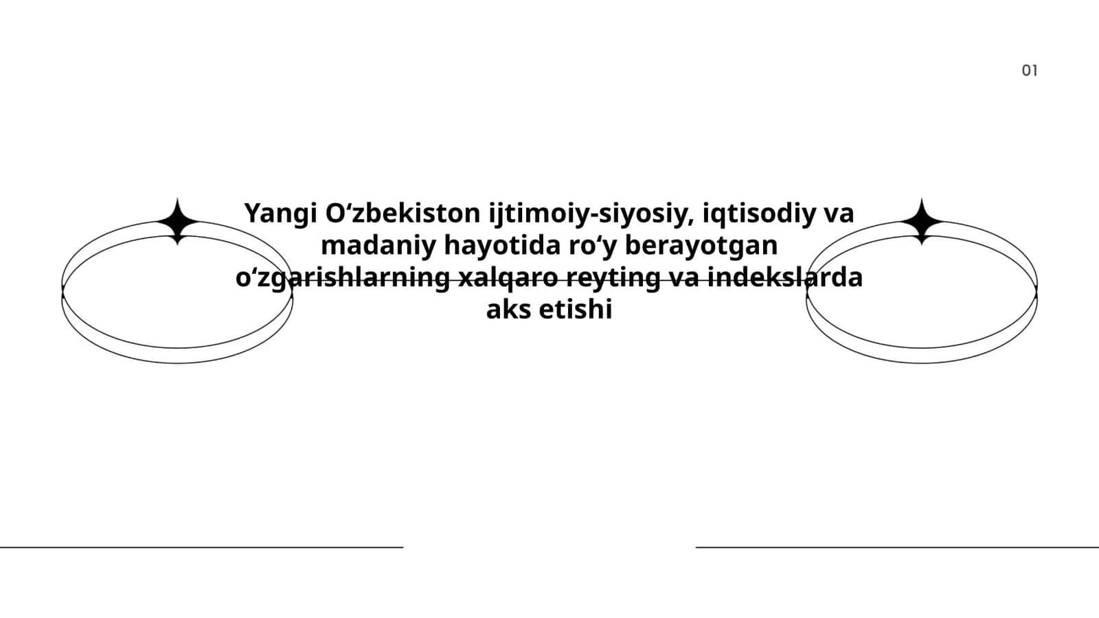 Yangi O‘zbekiston ijtimoiy-siyosiy, iqtisodiy va madaniy hayotida roʻy berayotgan oʻzgarishlarning xalqaro reyting va indekslarda aks etishi 1