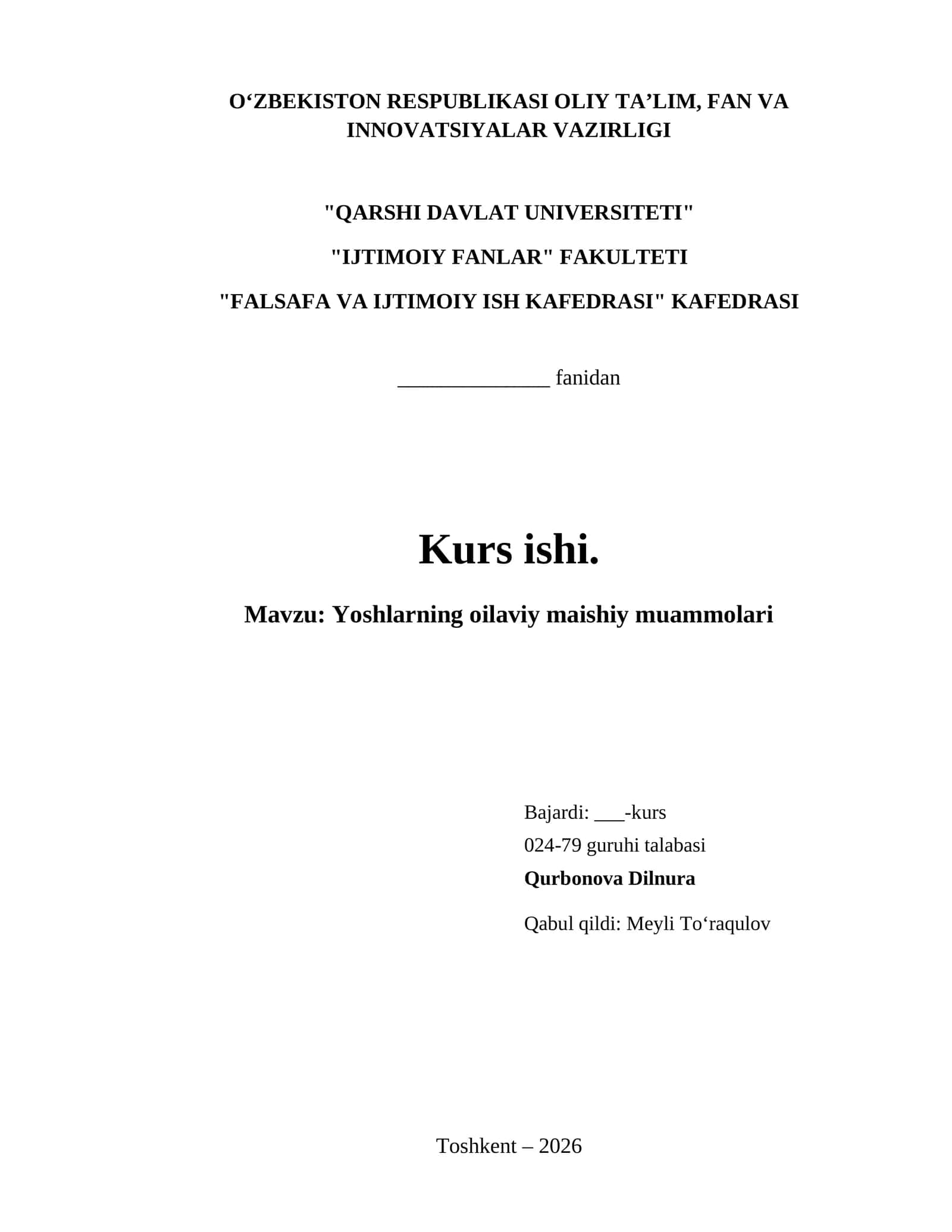 Yoshlarning oilaviy maishiy muammolari 1