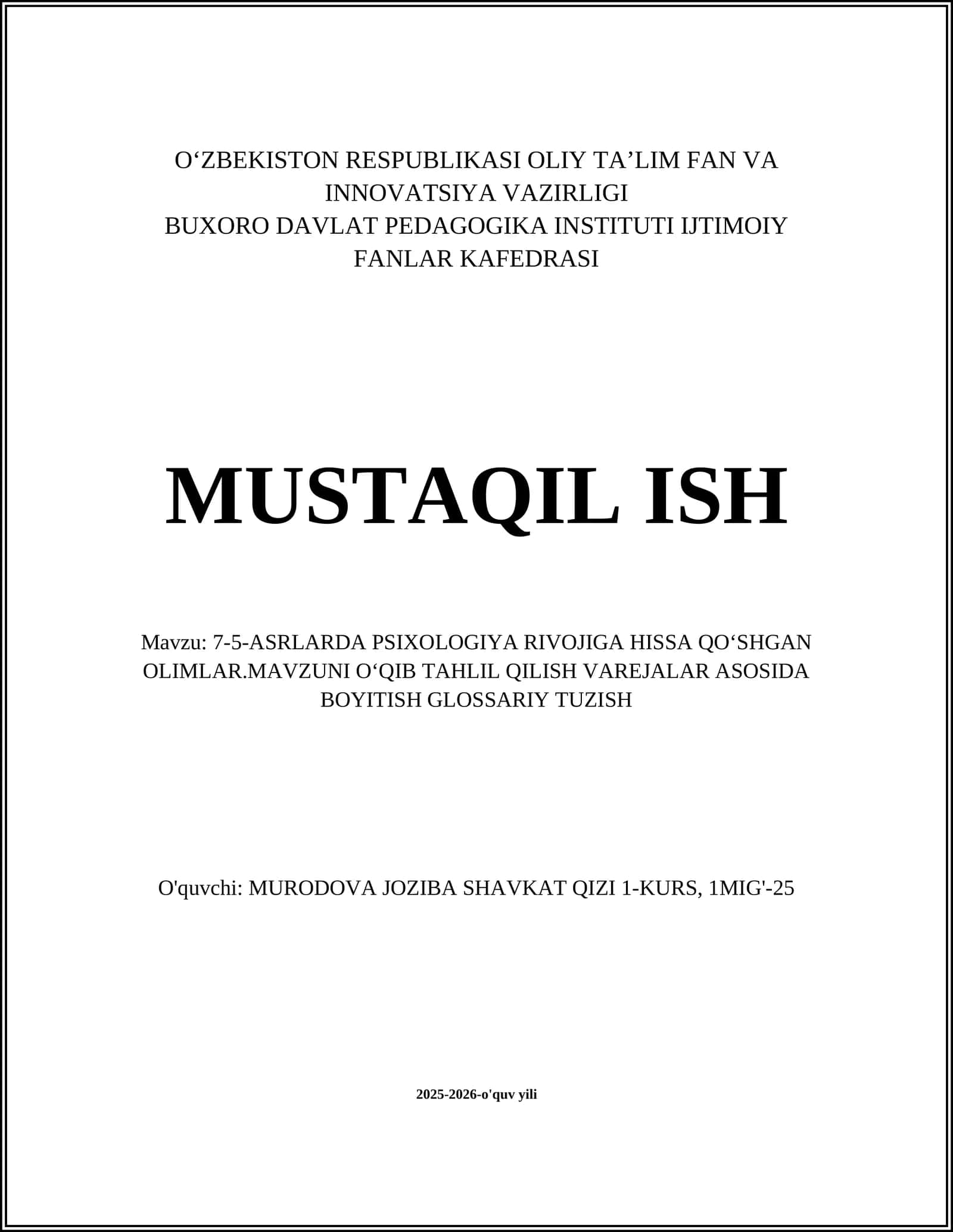 7-5-ASRLARDA PSIXOLOGIYA RIVOJIGA HISSA QO‘SHGAN OLIMLAR.MAVZUNI O‘QIB TAHLIL QILISH VAREJALAR ASOSIDA BOYITISH GLOSSARIY TUZISH 1