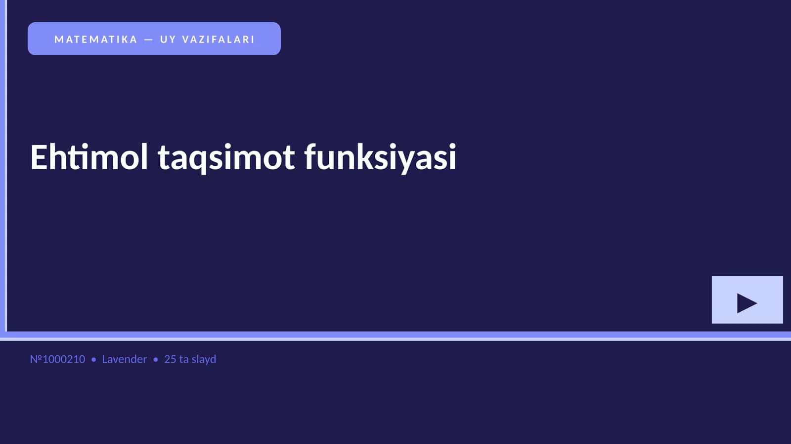 Ehtimol taqsimot funksiyasi 1