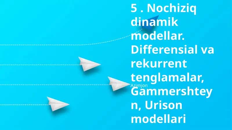 Hammerstayn va Uryson Modellar 1