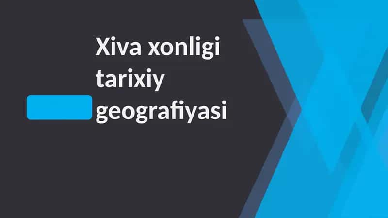 Xiva xonligi tarixiy geografiyasi 1
