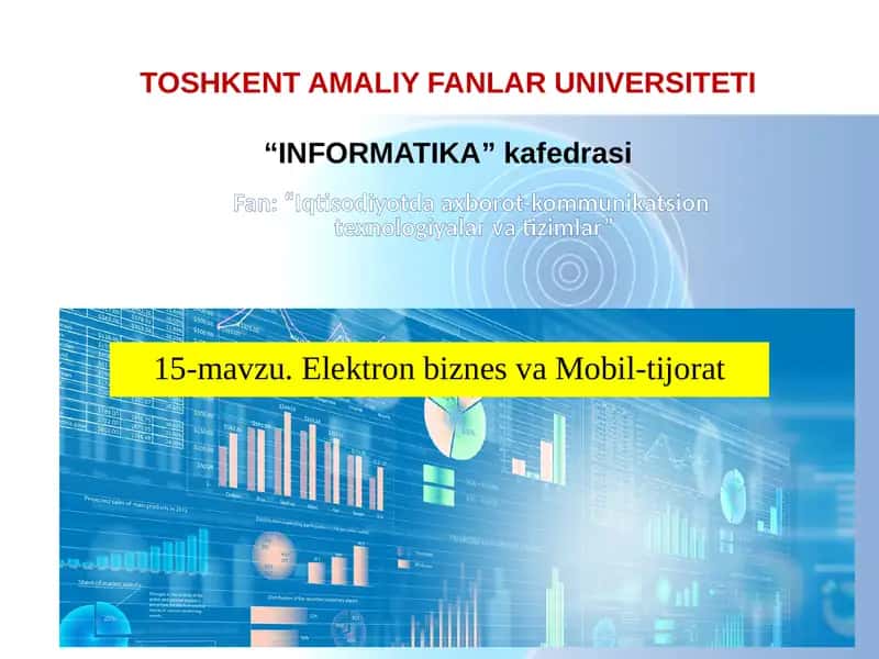 Elektron tijorat tushunchasi 1