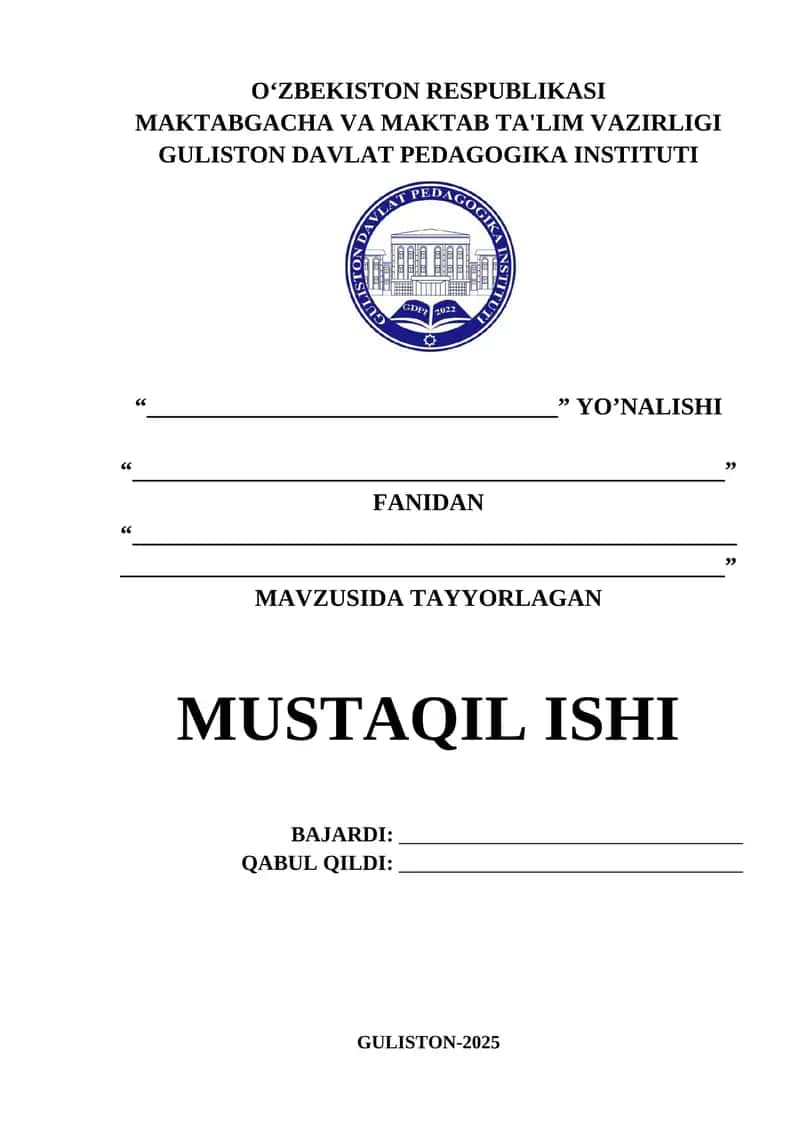 MUSTAQIL ISHI 1