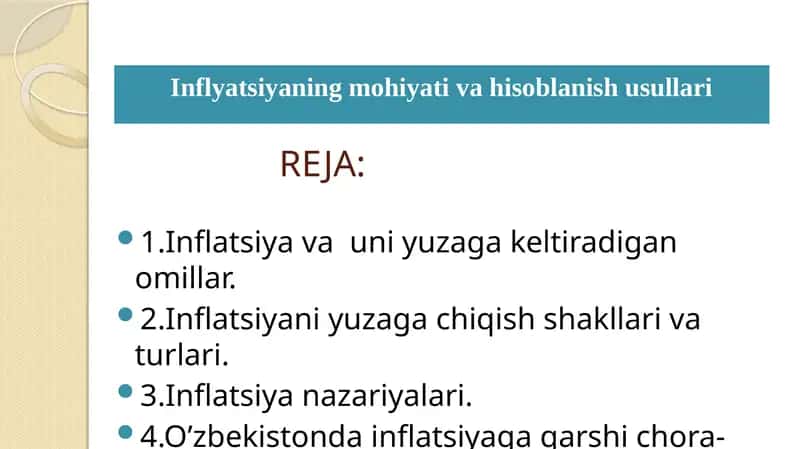Inflatsiya va uning turlari 1