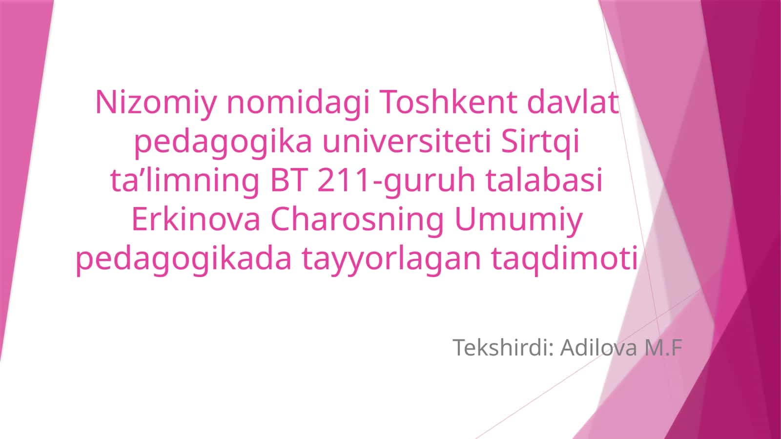 Pedagogik nazokat va pedagogik odob-axloq 1