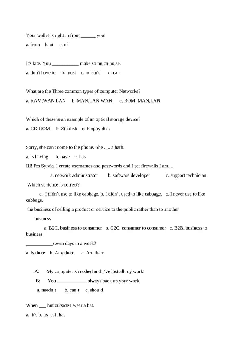 Three common types of computer Networks 1