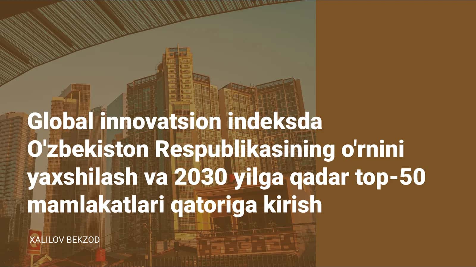 O'zbekistonning Innovatsion Rivojlanish Asoslari 1