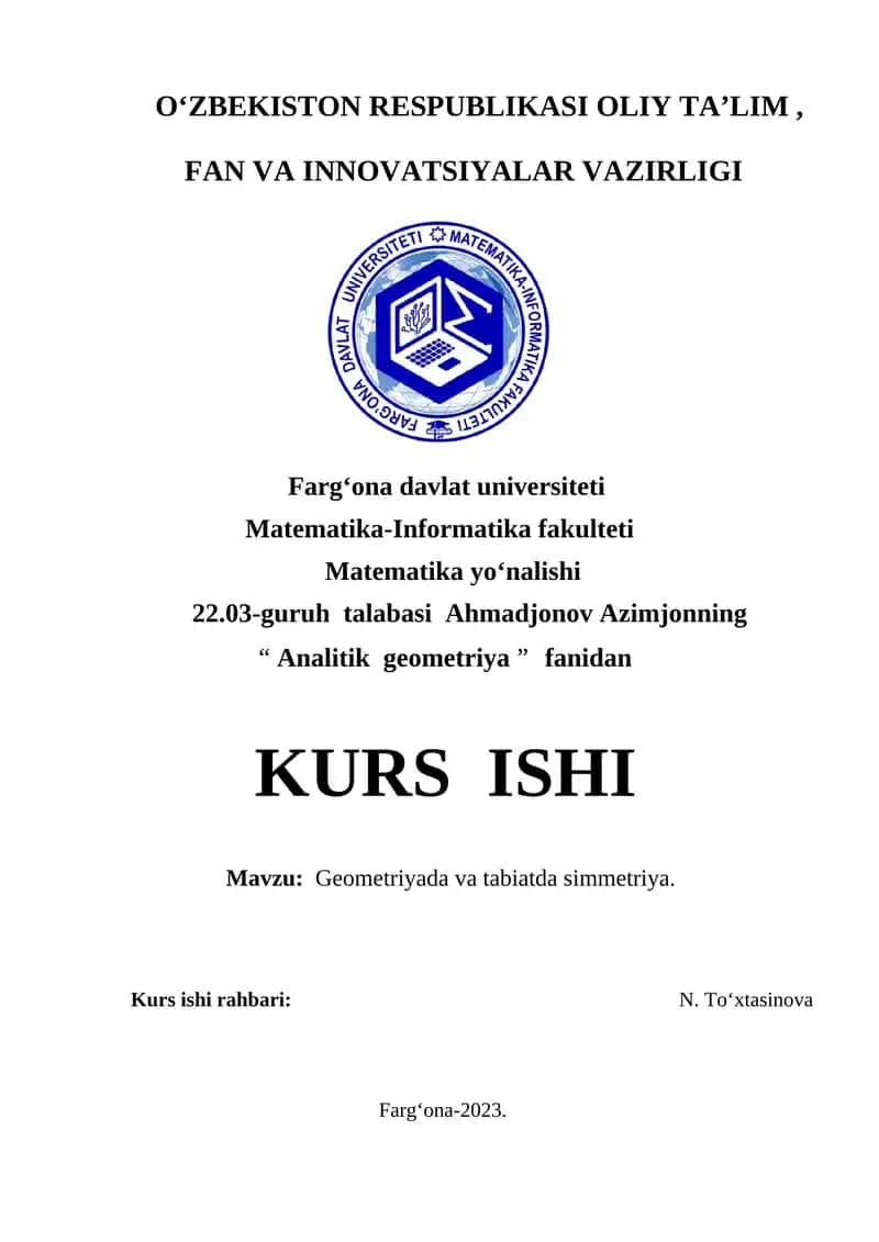 Geometriyada va tabiatda simmetriya 1