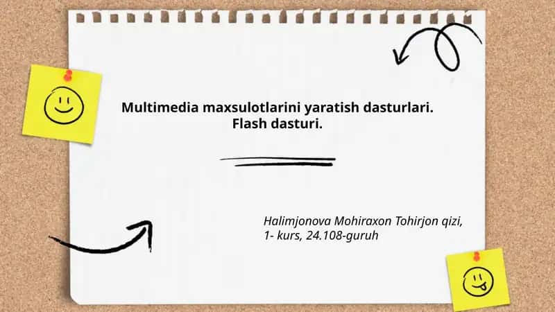 Multimedia maxsulotlarini yaratish dasturlari. Flash dasturi 1
