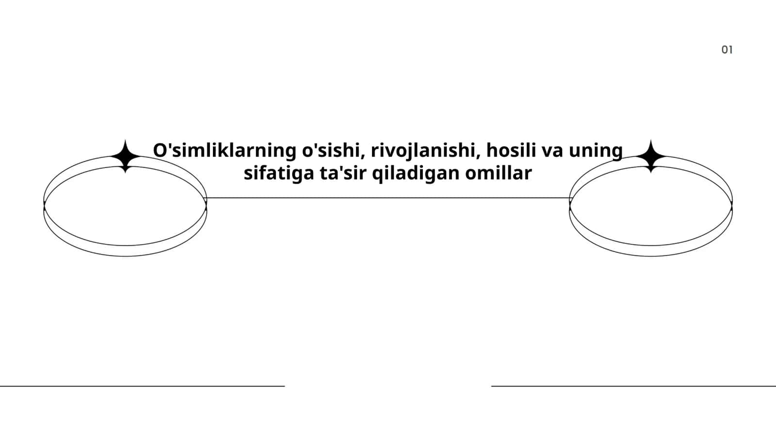 O'simliklarning o'sishi, rivojlanishi, hosili va uning sifatiga ta'sir qiladigan omillar 1