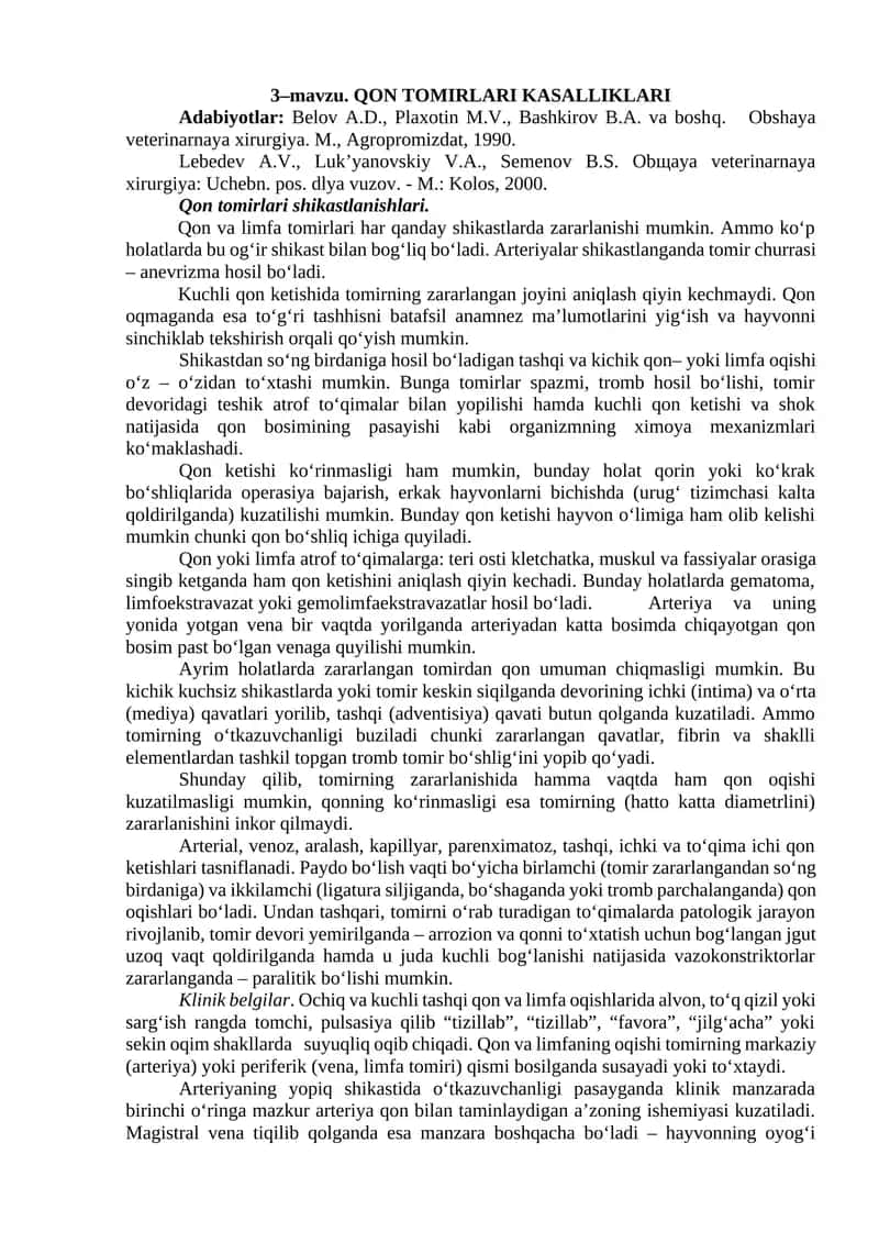 QON TOMIRLARI KASALLIKLARI 1
