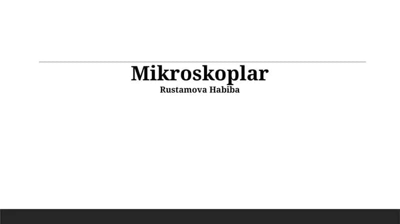 Mikroskoplar 1