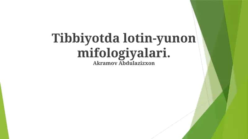 Tibbiyotda lotin-yunon mifologiyalari 1
