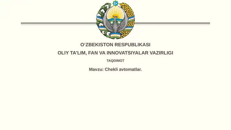 Chekli avtomatlar 1