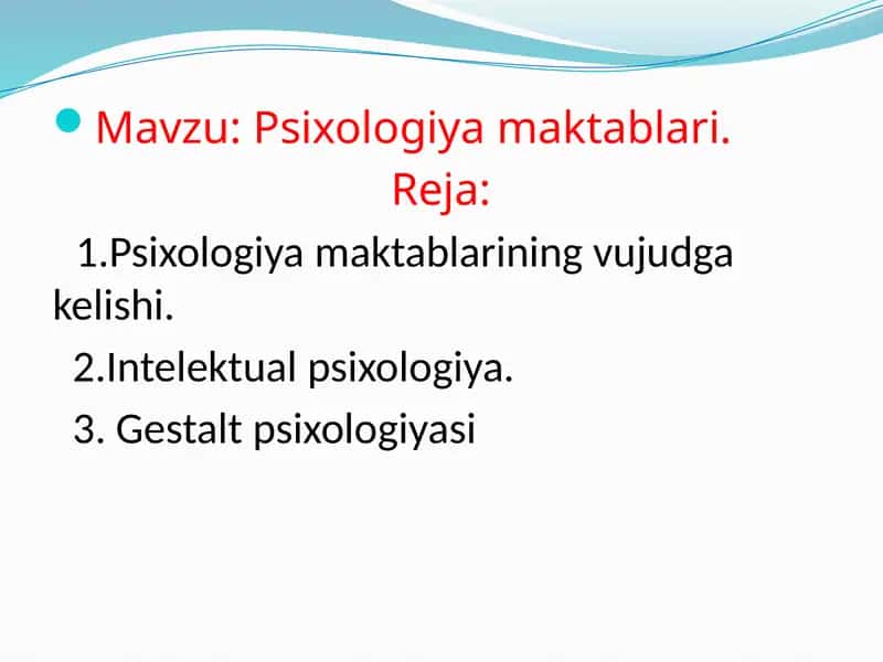 Psixologiya maktablari 1