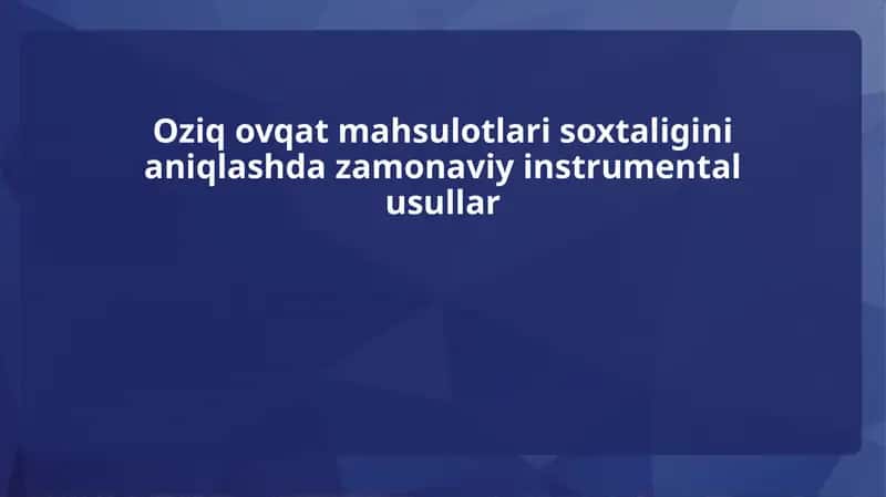 Zamonaviy Texnologiyalar va Usullar 1