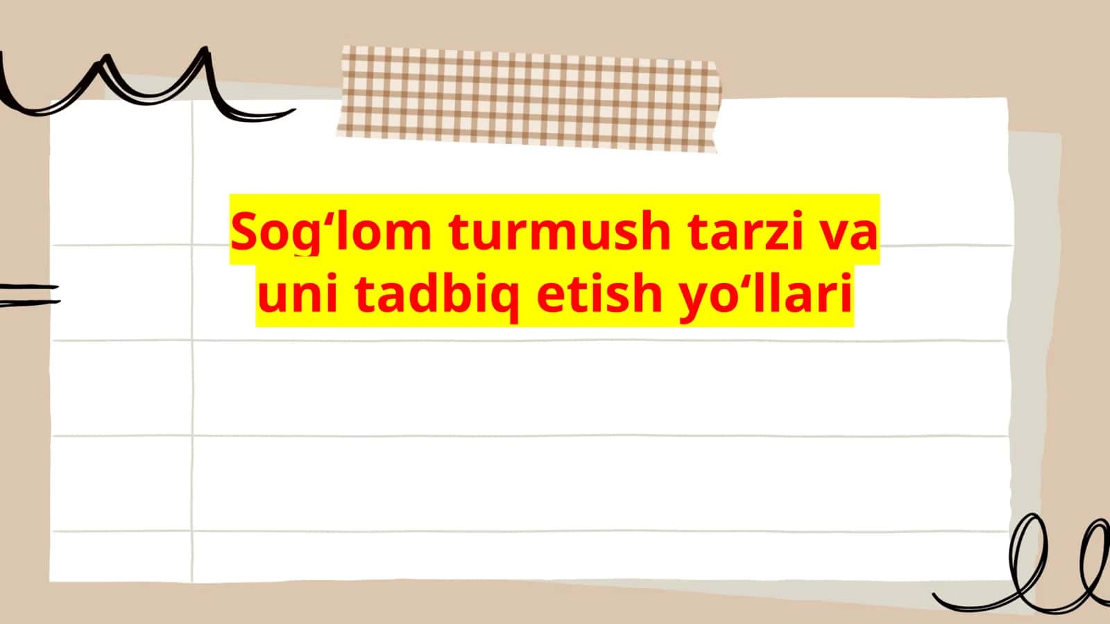 Sogʻlom turmush tarzi va uni tadbiq etish yoʻllari 1