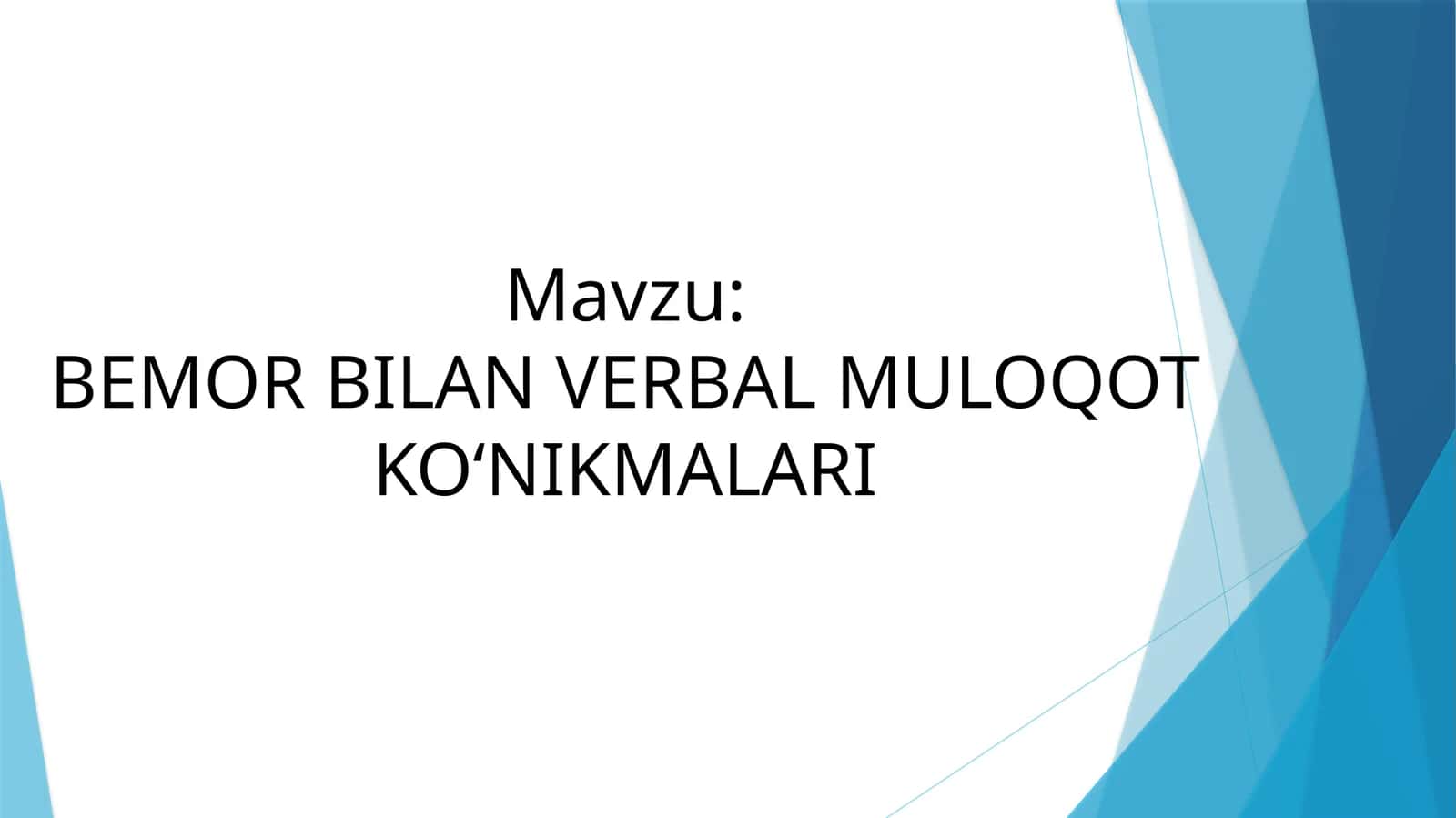 bemorlar bilan verbal muloqot 1