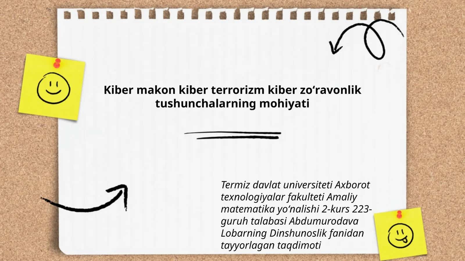 Dinshunoslik fanidan tayyorlagan taqdimoti 1
