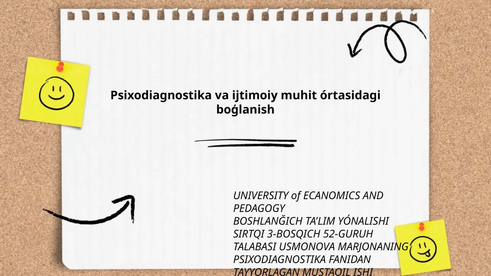 Psixodiagnostika va ijtimoiy muhit órtasidagi boģlanish 1