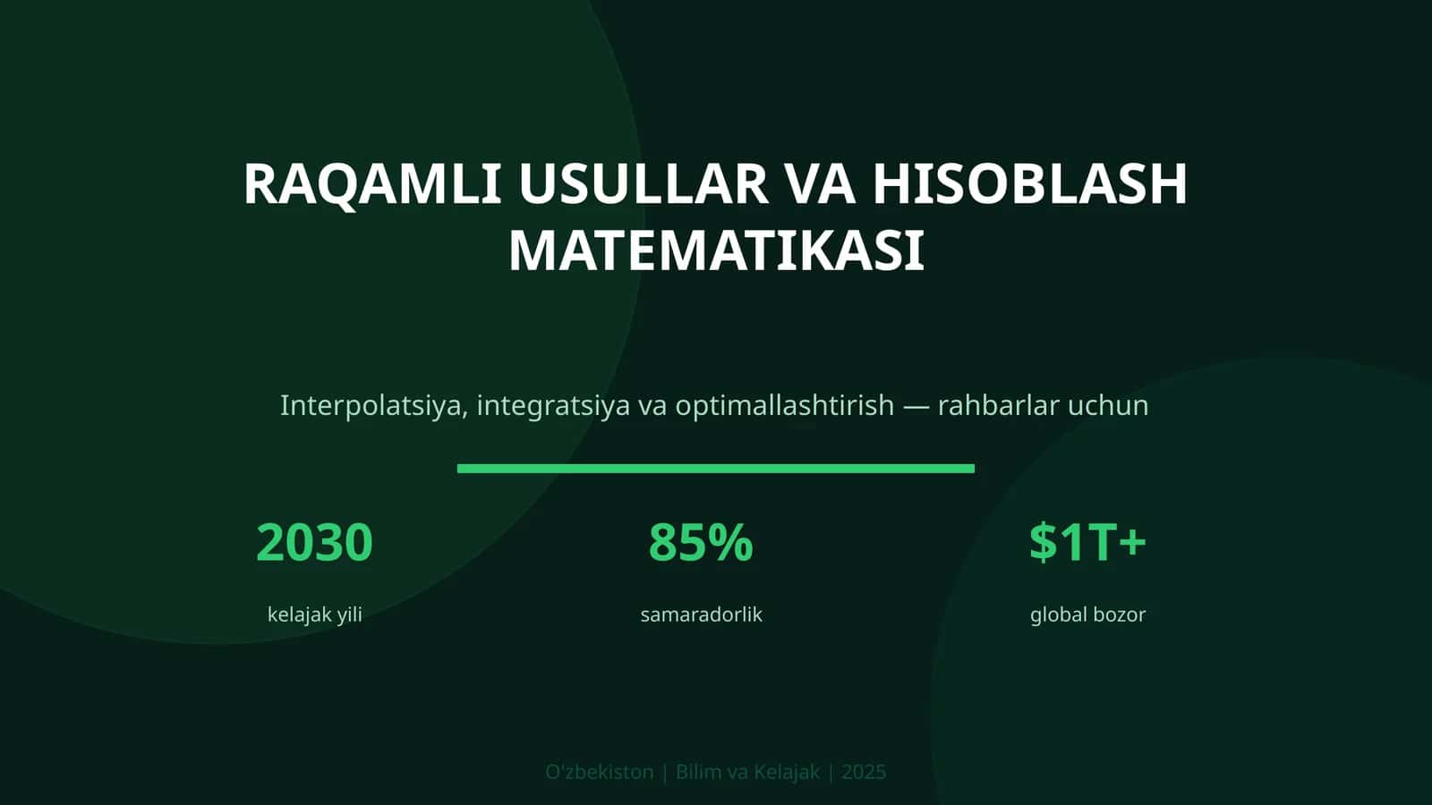 Raqamli Usullar va Hisoblash Matematikasi 1