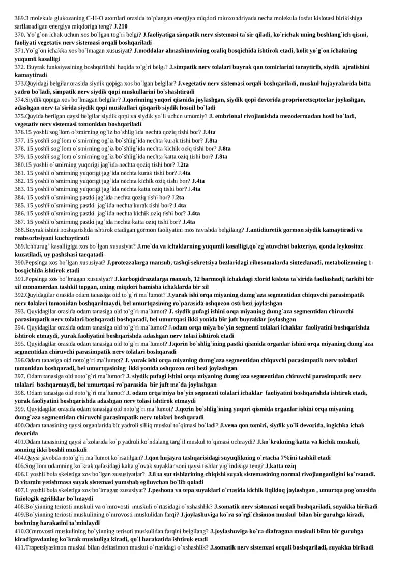 BIOLOGIYA SAVOL JAVOB 1