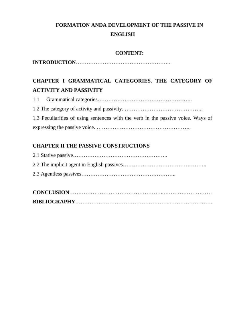 Formation and Development of the Passive in English 1