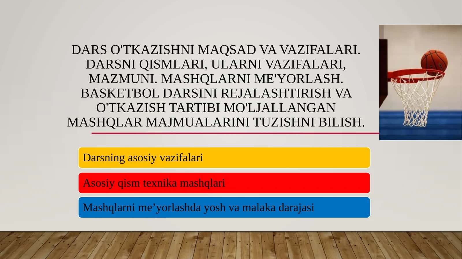 Basketbol darsi 1