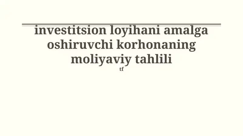 Moliyaviy tahlil 1