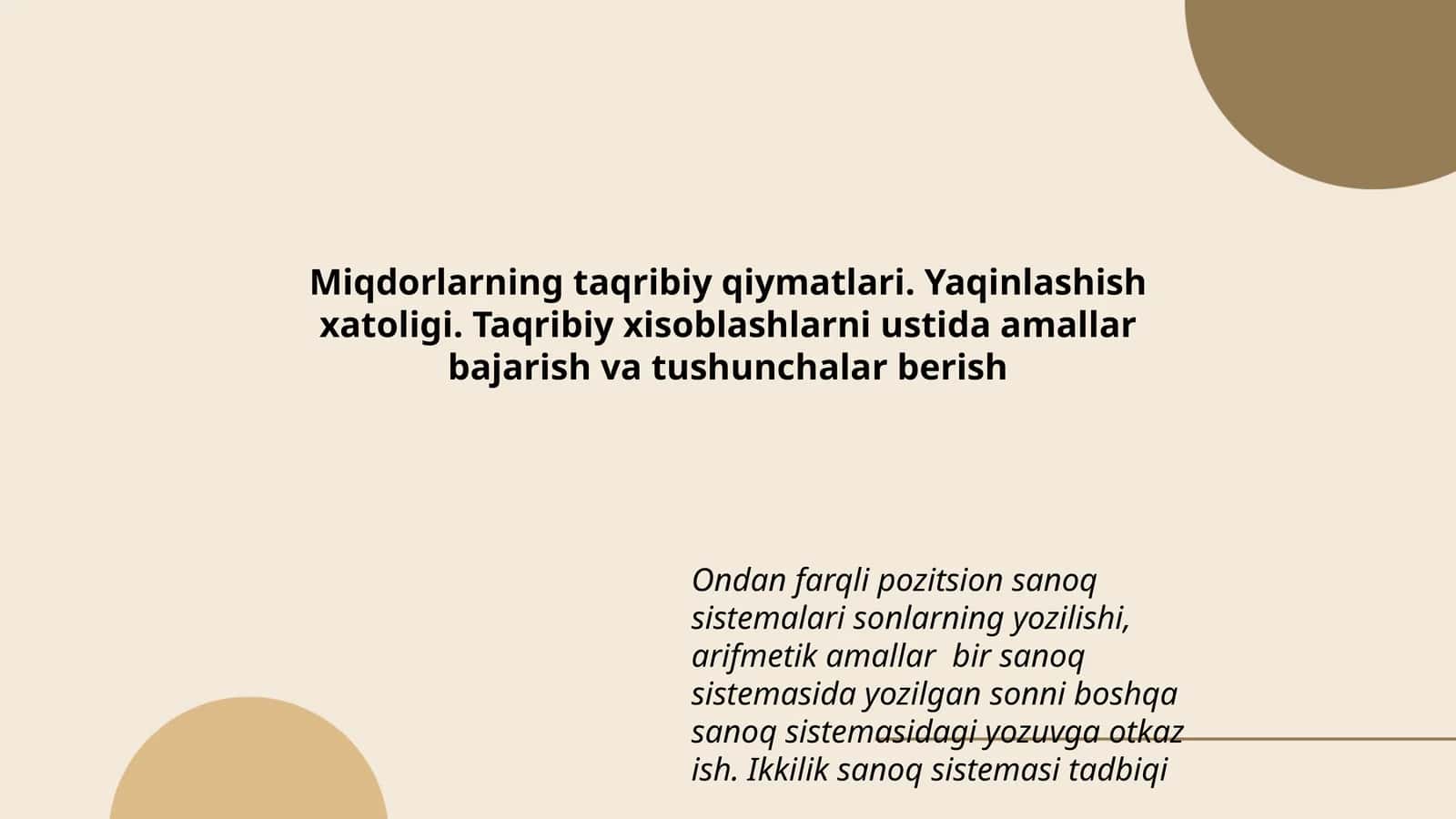 Ikkilik sanoq sistemasi tadbiqi 1