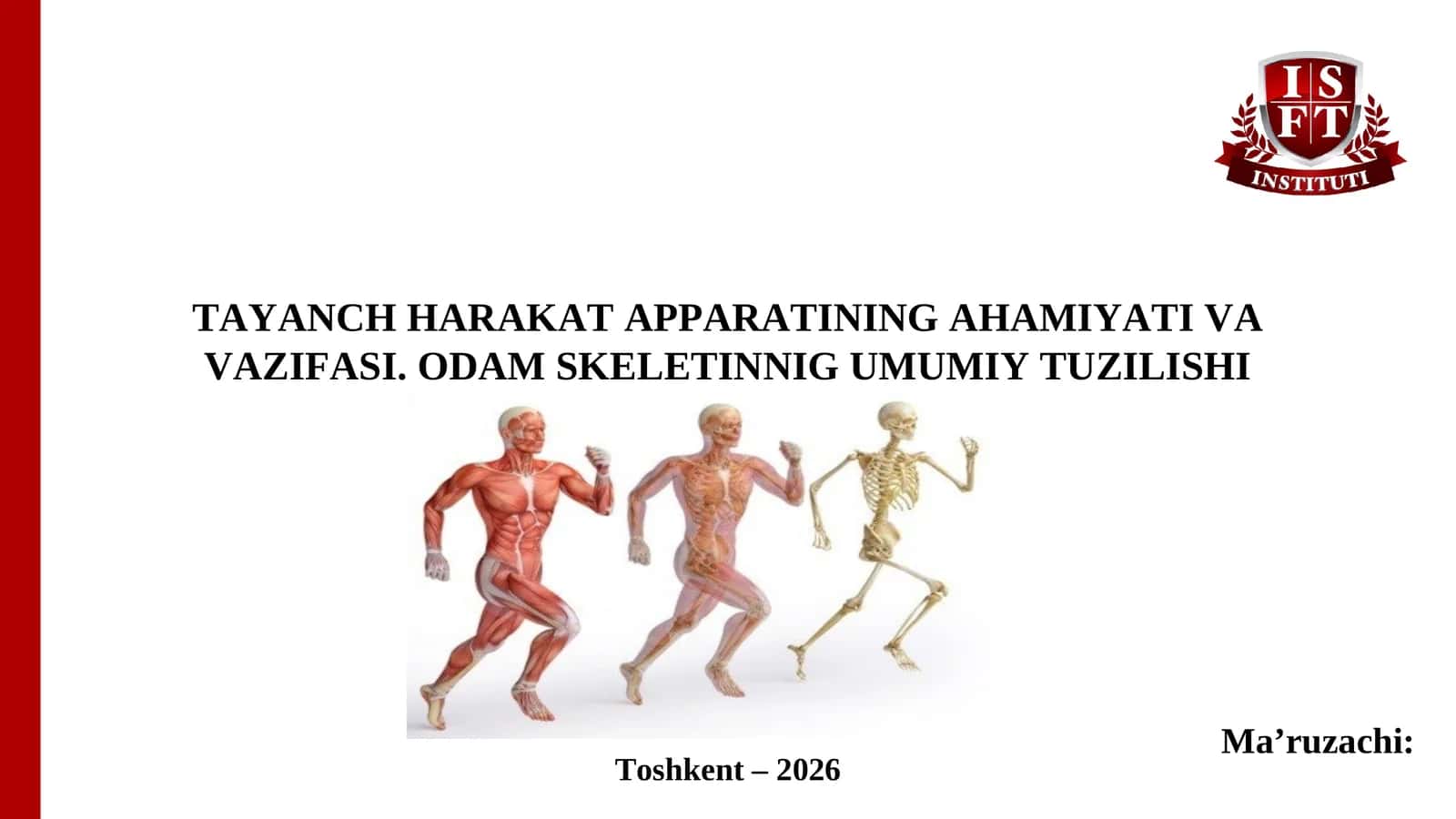 TAYANCH HARAKAT APPARATINING AHAMIYATI VA VAZIFASI. ODAM SKELETINNIG UMUMIY TUZILISHI 1
